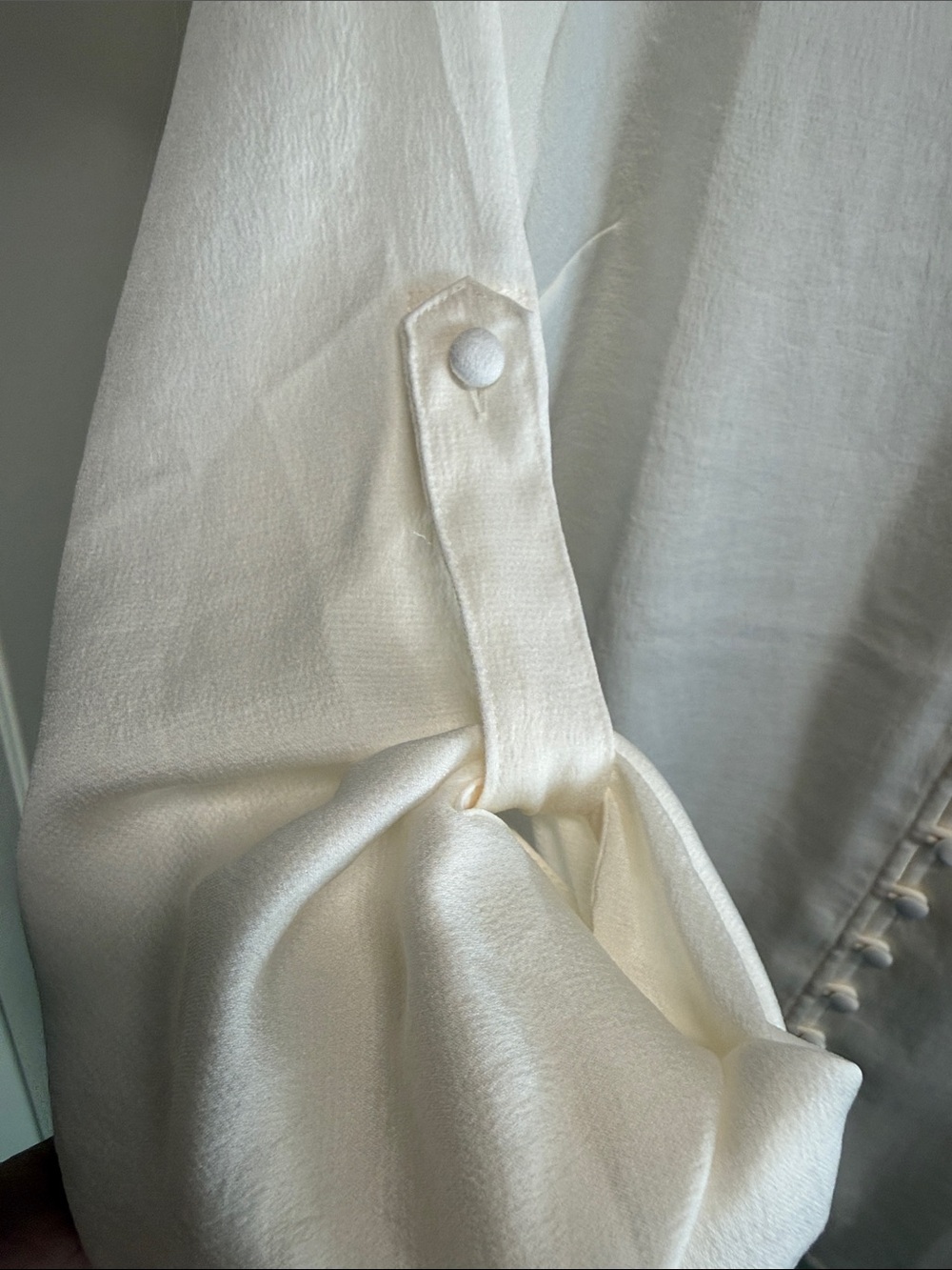 Express White Ruffle-Trim Button Front Blouse - Picture 4 of 8